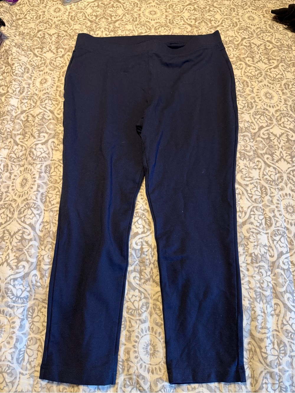 Women with Control Navy Stretch Knit Pants